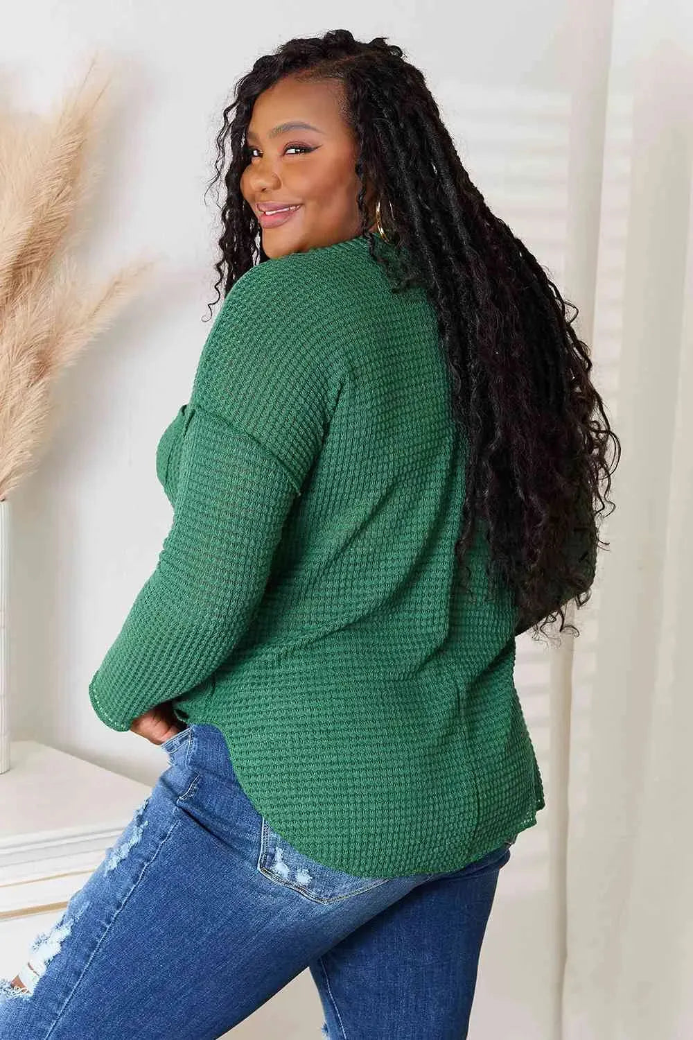 Culture Code Full Size Scoop Neck Patch Pocket Top Blouses - Tophatter Daily Deals